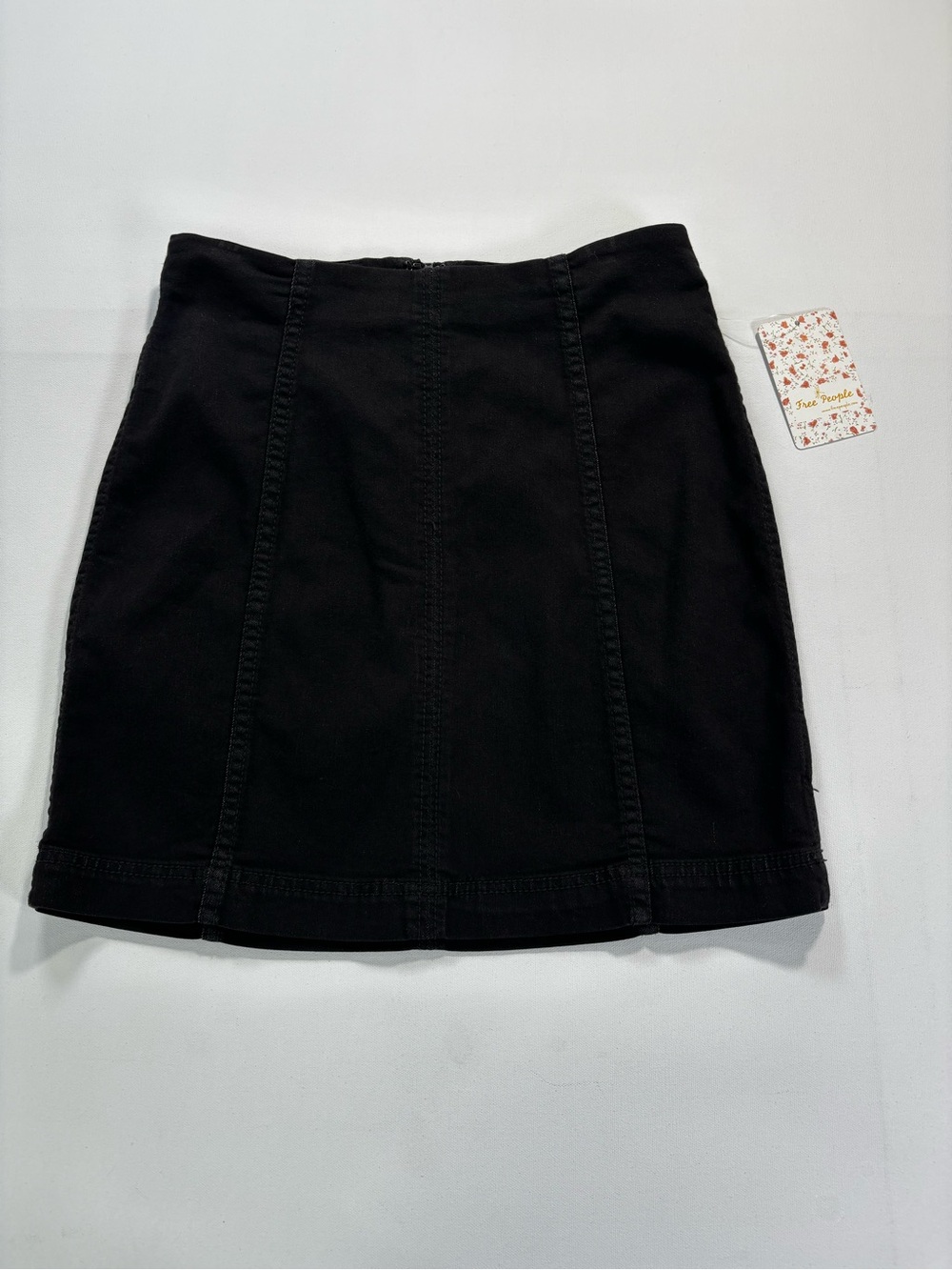 Free People Black Panel Mini Skirt